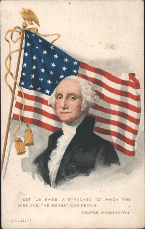 George Washington with American Flag and Eagle, Patriotic Quote