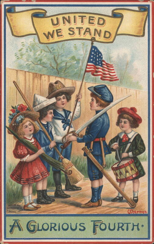 United We Stand, A Glorious Fourth, Children with Flag and Drum