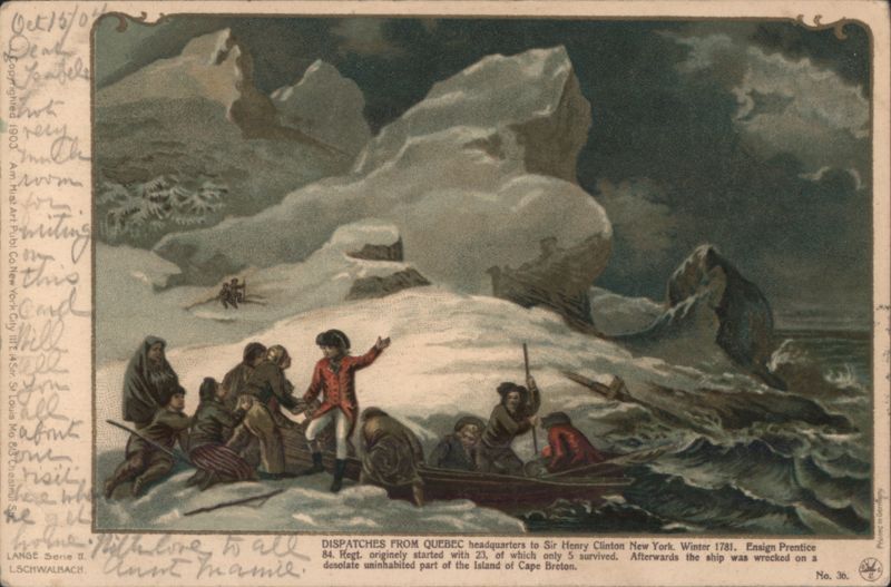 Shipwreck of Ensign Prentice's 84th Regiment on Cape Breton Island, 1781 Canada