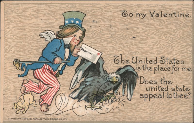 Uncle Sam & Eagle Patriotic Valentine with Poem