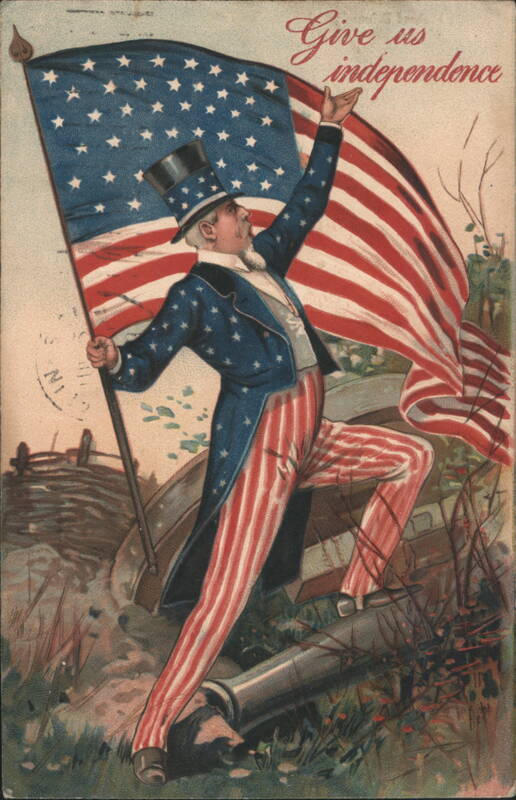 Uncle Sam with American Flag, Give Us Independence