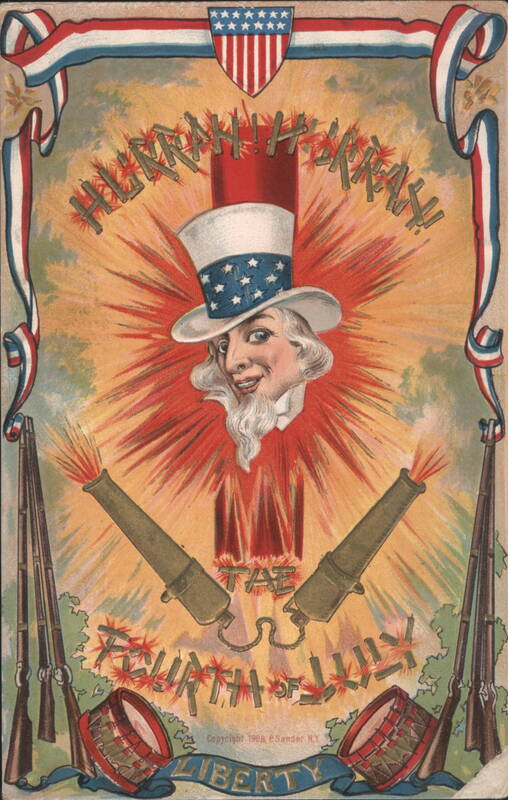 Uncle Sam Fourth of July Celebration with Cannons and Drums
