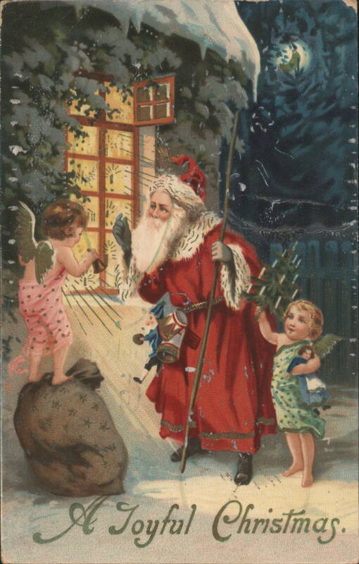 Santa Claus with Angels and Christmas Tree, A Joyful Christmas