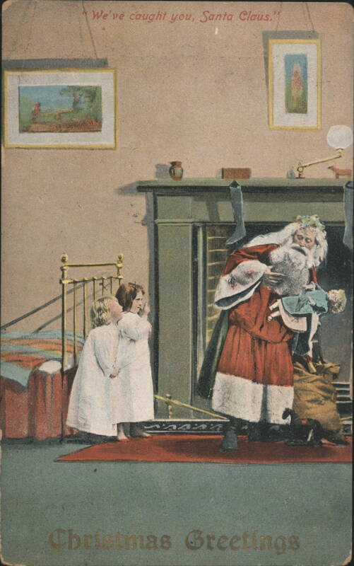 We've caught you, Santa Claus! Christmas Greetings with Children