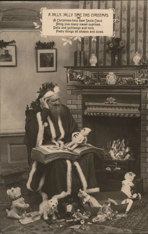 A Jolly, Jolly Time This Christmas: Santa Claus with Dolls and Toys