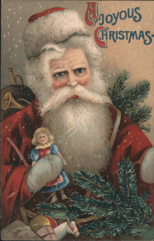 A Joyous Christmas Santa Claus with Doll and Toys