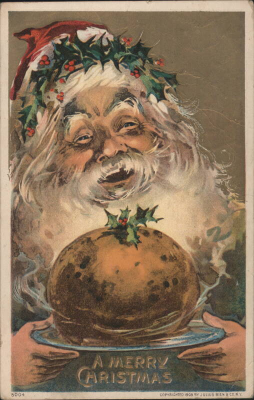 Santa Claus with Christmas Pudding, A Merry Christmas