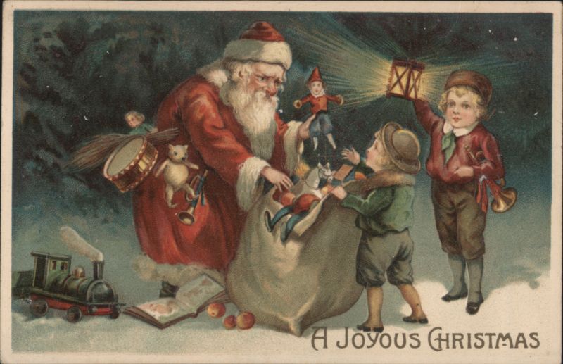 Santa Claus with Children and Toys, A Joyous Christmas