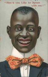 How'd you Like to Spoon with me! Man with Exaggerated Features & Bow Tie Postcard