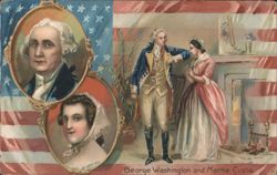 George Washington And Martha Custis Postcard