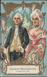 George Washington and Martha Washington in Private Life Postcard