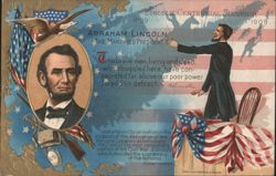 Abraham Lincoln Centennial Souvenir, Gettysburg Address Postcard