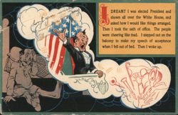 Man Dreams of Being Elected President, Giving Speech Postcard