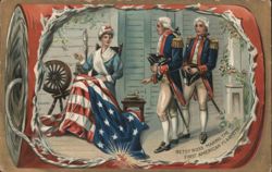 Betsy Ross Making the First American Flag 1776 Postcard