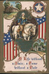 George Washington on Horseback, Mount Vernon, Washington's Tomb Postcard