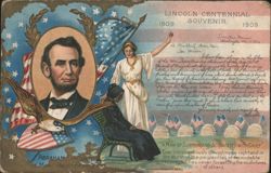 Abraham Lincoln Centennial Souvenir with Bixby Letter and Patriotic Imagery Postcard
