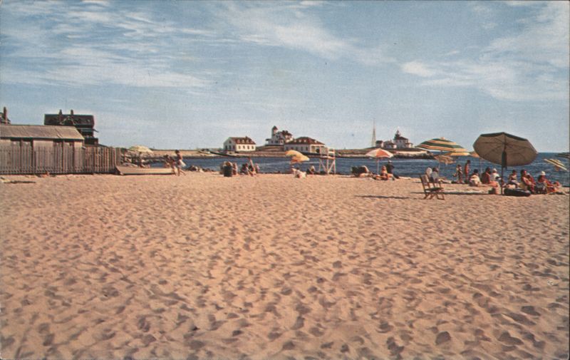 Beach and Lighthouse at Watch Hill Rhode Island George Jeans