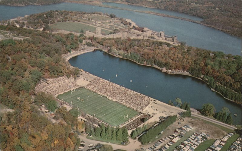 Air View of Michie Stadium, Lusk Reservoir, Cadet Chapel West Point New York