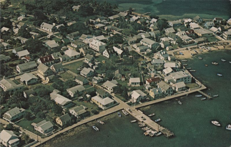 Village of New Plymouth, Green Turtle Cay Aerial View Bahamas
