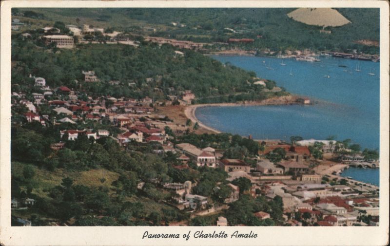 Panorama of Charlotte Amalie with Yacht Haven US Virgin Islands