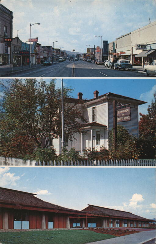 Newberg, OR: East 1st St, Herbert Hoover Boyhood Home, High School Oregon