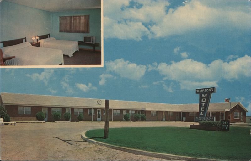 Simpson's Motel, Elmwood, OK - Refrigerated Air, Free TV Oklahoma