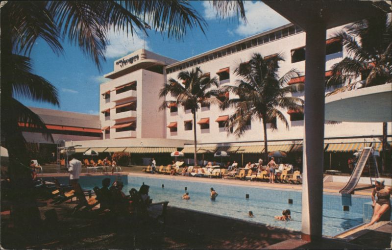 The Jaragua Hotel, Colorful Pool, Ciudad Trujillo Dominican Republic