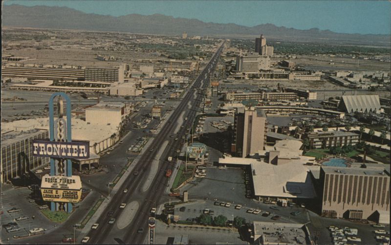 Aerial View Fabulous Las Vegas Strip, Frontier Casino Nevada