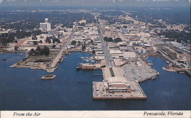Pensacola, Florida Aerial View, Municipal Auditorium, Harbor