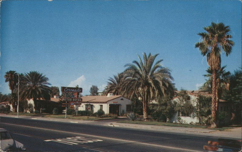 Coronado Motor Hotel Yuma AZ - US 80 - Palm Trees Arizona