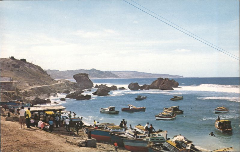 Fishing boats at Tent Bay, Atlantic Coast, St. Joseph Barbados