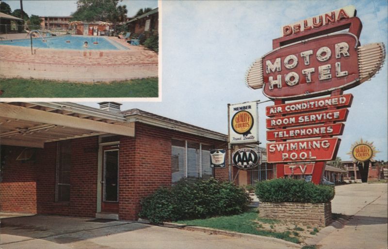 De Luna Motor Hotel, Swimming Pool, Pensacola, FL Florida