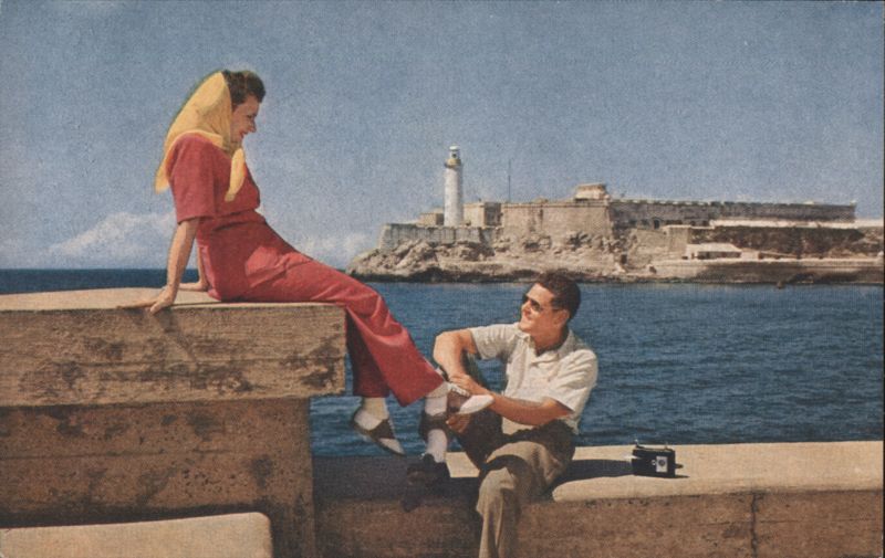 Couple by Morro Castle, Havana Harbor Cuba