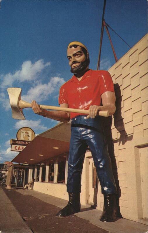 Big 20 Foot Lumberjack Statue, Lumberjack Cafe Flagstaff Arizona