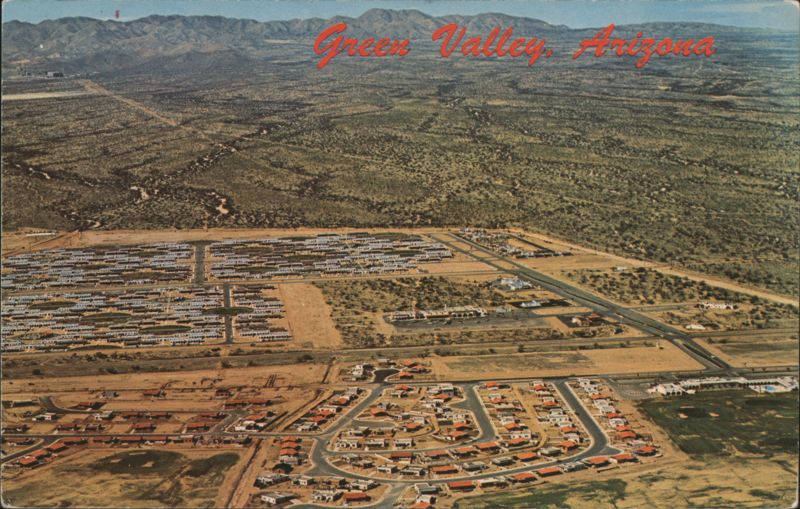Green Valley, Arizona Aerial View, Golf Course & Shopping