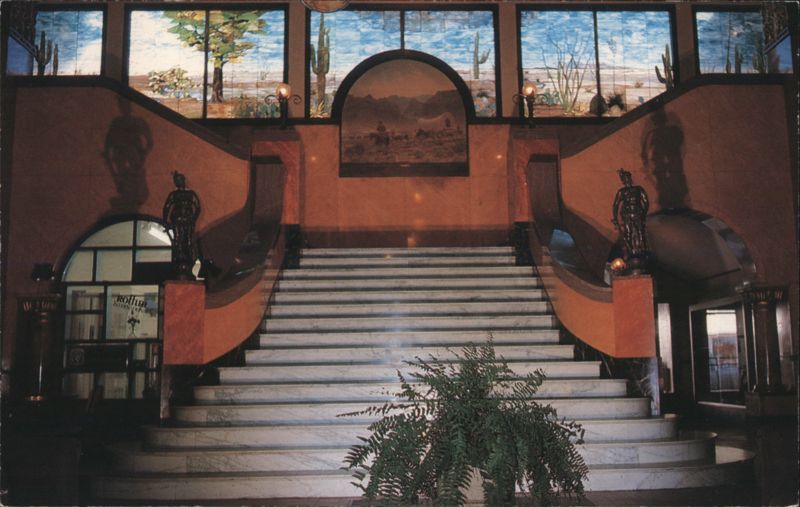 Gadsden Hotel Douglas AZ Grand Staircase Tiffany Stained Glass Arizona