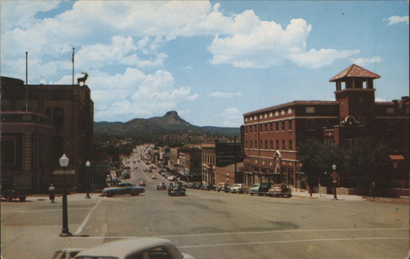 Gurley Street, Prescott, AZ with Thumb Butte Skyline Arizona