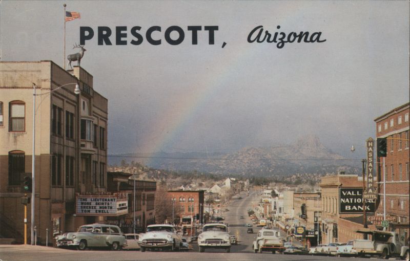 Rainbow over Gurley Street, Thumb Butte Prescott Arizona