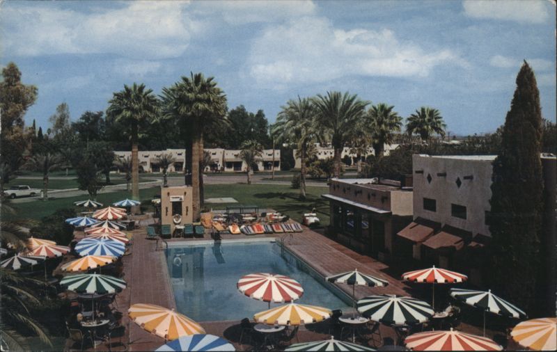 The Wigwam Inn, Pool & Palm Trees Litchfield Park Arizona