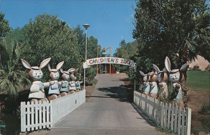 Children's Zoo Entrance with Bunny Statues Phoenix Arizona