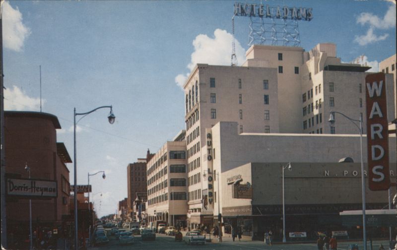 West on Adams Street, Hotel Adams & Wards, Phoenix Arizona