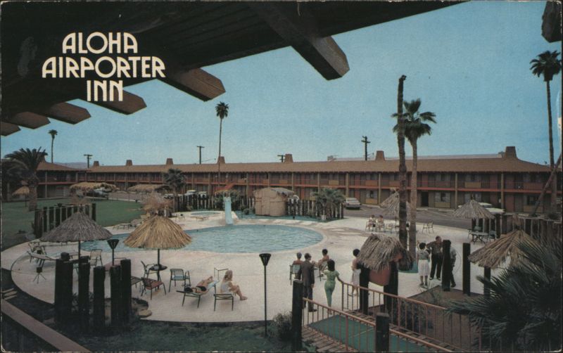 ALOHA AIRPORTER INN Phoenix AZ - Pool & Polynesian Atmosphere Arizona