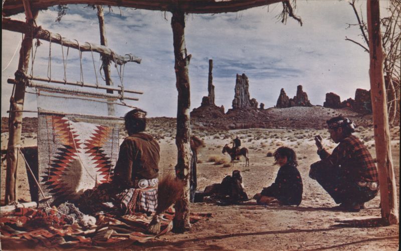 Navajo Indians Weaving, Monument Valley Arizona Mike Roberts