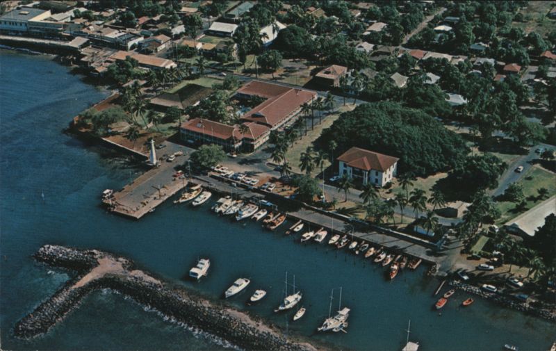Pioneer Inn, Lahaina Harbor, Maui, Hawaii Aerial View