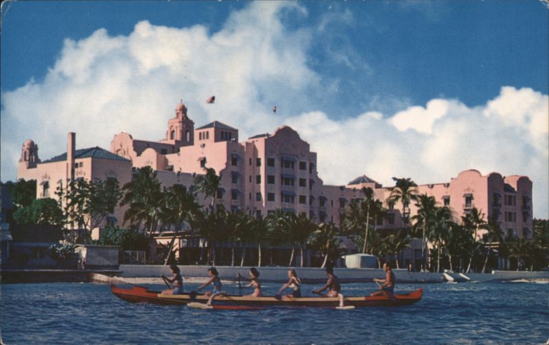 Outrigger Canoeing at Waikiki Beach, Royal Hawaiian Hotel Honolulu