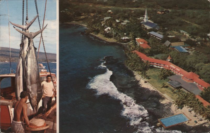 Kailua-Kona Fishing & Kona Inn Aerial View, Hawaii
