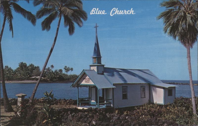 Blue Church of St. Peter by the Sea, Kahaluu Beach Hawaii