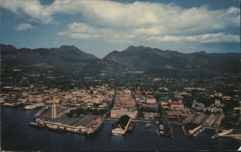 Honolulu From The Air, Harbor & City View Hawaii