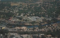 Air View of Westerly, RI & Pawcatuck, CT Postcard