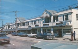 Bay Street Shops & Restaurants, Watch Hill, RI Postcard